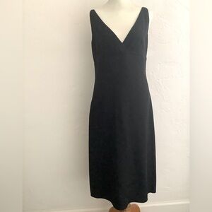 LBD Banana Republic Black Midi Dress Sz 4 Flowy ALine, lined